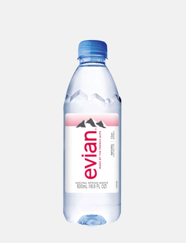 agua evian en botella PET de 500 ml