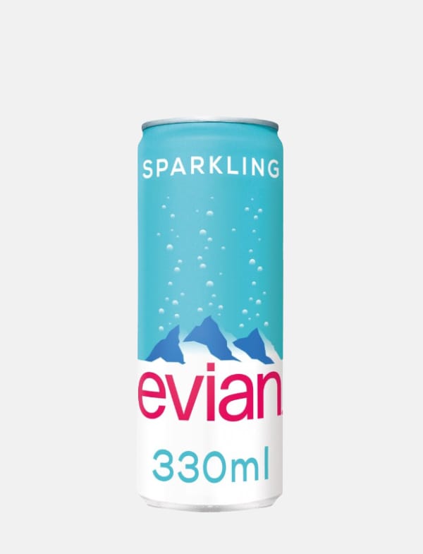 Sparkling evian lata de 330 ml